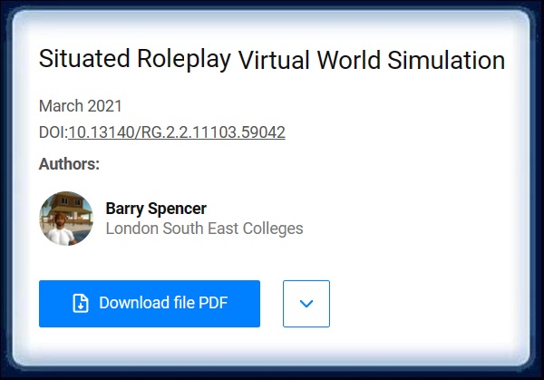 Role Play in a Virtual world 2016.